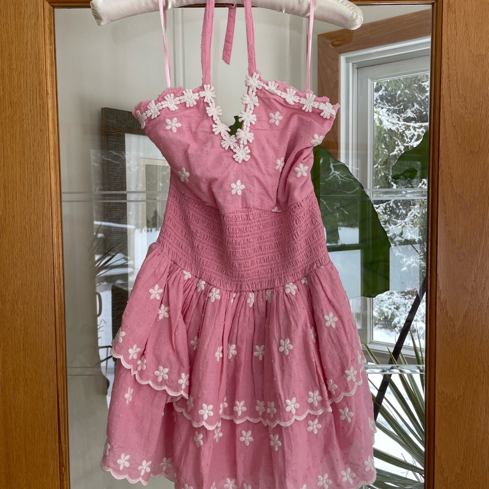 LoveShackFancy Pink Floral Dress